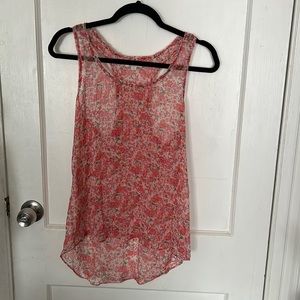 Sheer floral Aerie tank top small